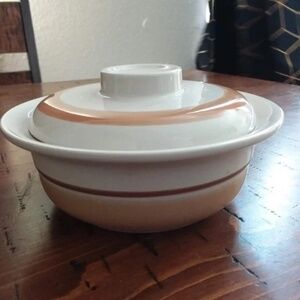 Hearthside Stoneware Hand-Painted Blush Watercolors Vegetable Serving Bowl/ Dish